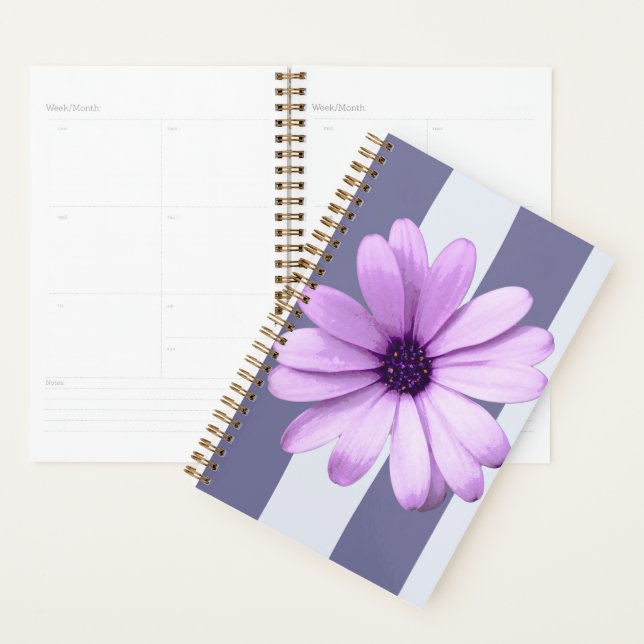 Agenda padrão distribuído com margaridas roxas (Exibição)