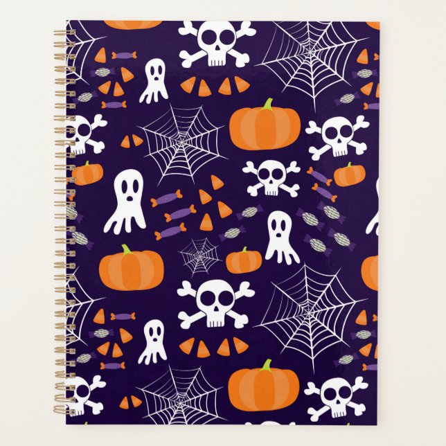 Agenda Padrão Divertido de Halloween (Frente)