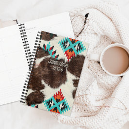 Agenda Padrão do Atzec do Cowhide Sudoeste da Vintage