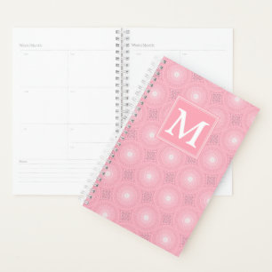 Agenda Padrão dos círculos cor-de-rosa monograma