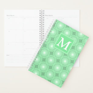 Agenda Padrão dos círculos verdes primavera do monogram
