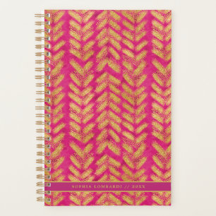 Agenda Padrão Dourado e rosa quente vibrante