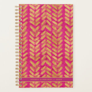Agenda Padrão Dourado e rosa quente vibrante