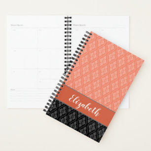 Agenda Padrão Elegante de Tatewaku Japonês Vermelho e N