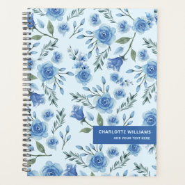 Agenda Padrão Floral Azul de Cana-d-Água Cuta