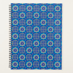 Agenda Padrão Floral Azul Vintage Boho