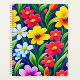 Agenda Padrão floral colorido