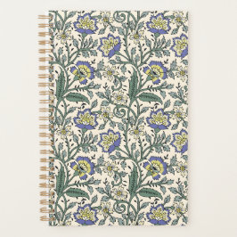 Agenda Padrão floral contínuo em azul, amarelo e branco