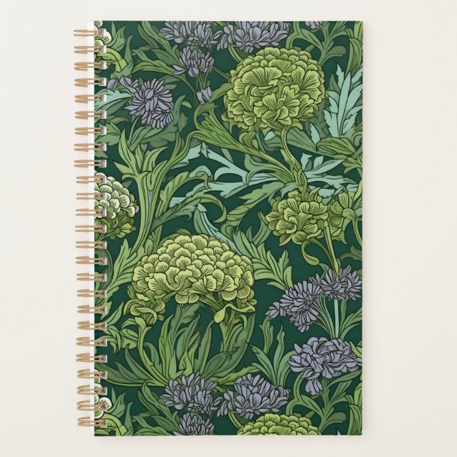 Agenda Padrão floral contínuo no estilo de William Morris (Frente)