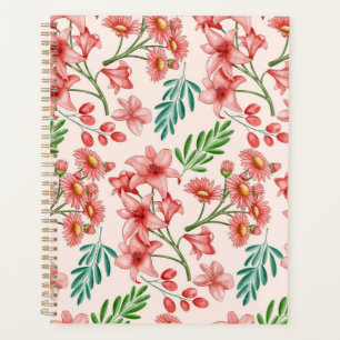 Agenda Padrão Floral De Aquarela Pintada À Mão- 54098