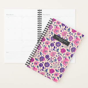 Agenda Padrão Floral de Boho Purple
