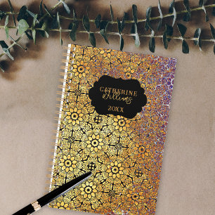 Agenda Padrão Floral de Damasco Texturizado Vintage