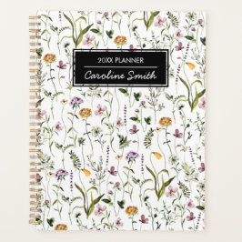 Agenda Padrão Floral de Jardim de Flores Silvestres Perso