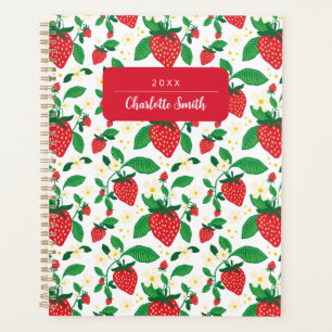 Agenda Padrão Floral de Morango Botânico