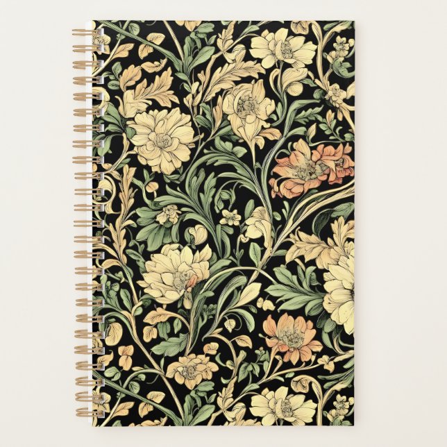 Agenda padrão floral em estilo vitoriano (Frente)