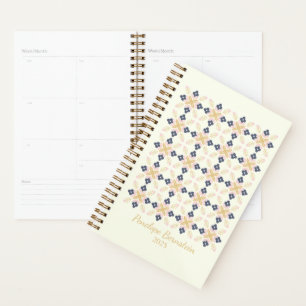 Agenda Padrão Floral Escandinavo bonito Personalizado