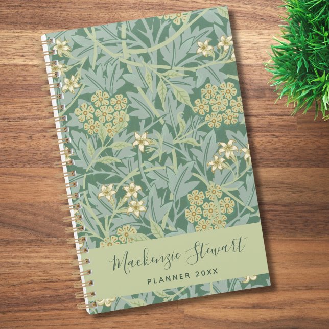 Agenda Padrão Floral Jasmine Verde 2026 (Criador carregado)