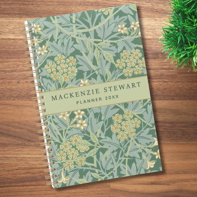 Agenda Padrão Floral Jasmine Verde 2026 (Criador carregado)