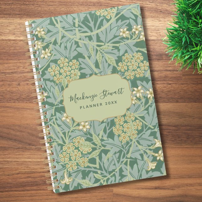 Agenda Padrão Floral Jasmine Verde 2026 (Criador carregado)