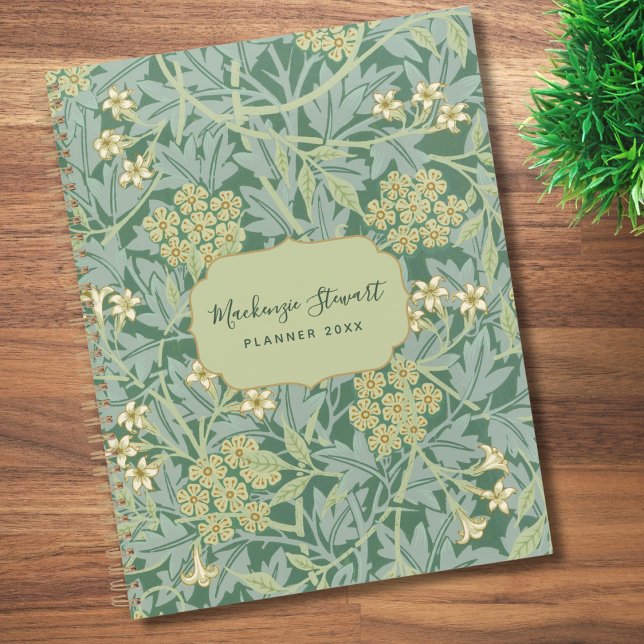 Agenda Padrão Floral Jasmine Verde 2026 (Criador carregado)
