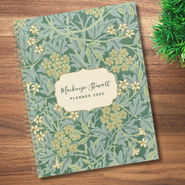 Agenda Padrão Floral Jasmine Verde 2026 (Criador carregado)