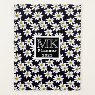 Agenda Padrão Floral Monograma Daisy