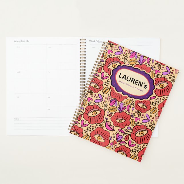 Agenda Padrão Floral Olho da Sorte (Exibição)