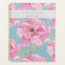 Agenda Padrão Floral Peônia Rosa 