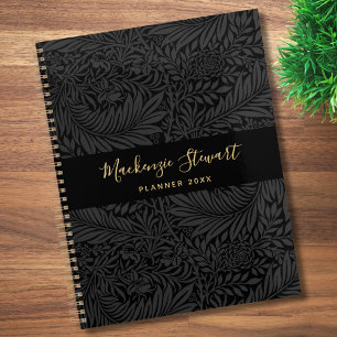 Agenda Padrão Floral Preto 2026