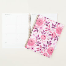 Padrão Floral Rosa com Flores Elegantes
