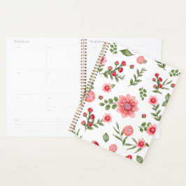 Agenda Padrão Floral Rosa Elegante