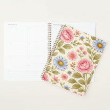 Padrão Floral Vintage com Rosas e Margaridas 