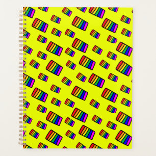 Agenda Padrão Funky Neon Rainbow Block