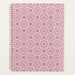Agenda Padrão Geométrico Branco Rosa Sem Costura