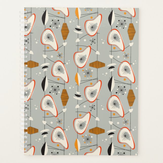 Agenda Padrão Geométrico de Teal e Azul (Frente)