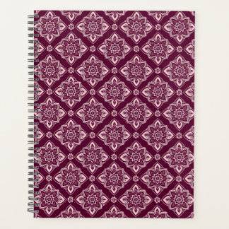 Agenda Padrão Geométrico Floral do Elegante Vintage