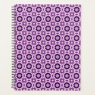 Agenda Padrão Geométrico Floral do Vintage Boho Purple