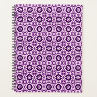 Agenda Padrão Geométrico Floral do Vintage Boho Purple