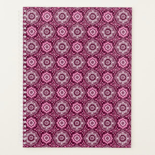 Agenda Padrão Geométrico Floral do Vintage Purple