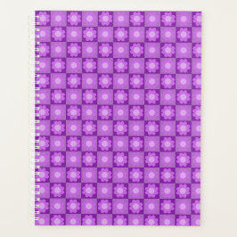Agenda Padrão Geométrico Floral Roxo