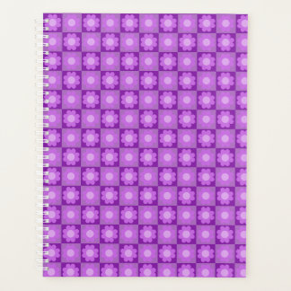 Agenda Padrão Geométrico Floral Roxo