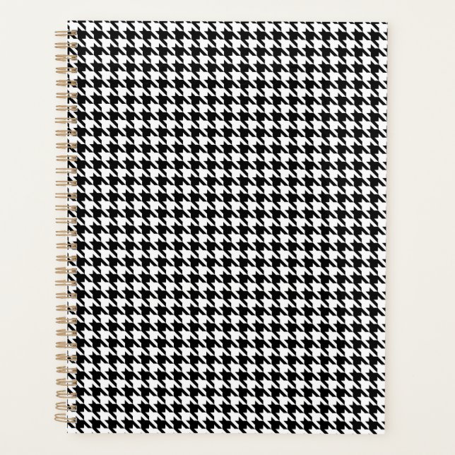 Agenda Padrão Geométrico preto e branco (Frente)