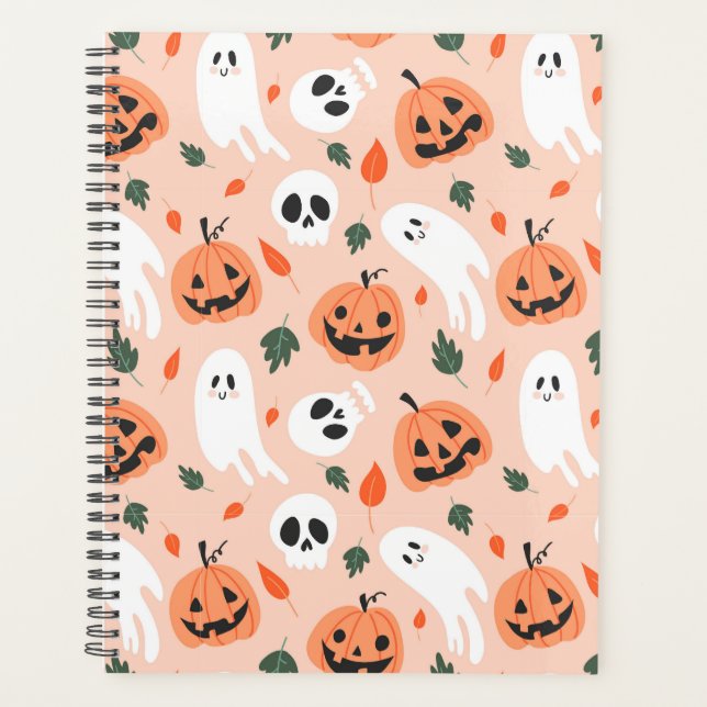 Agenda Padrão Ghost e Jack-O-Lanterna Bonito (Frente)