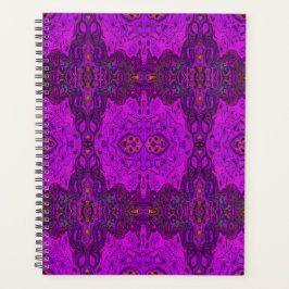 Agenda Padrão Groovy Abstrato Magenta e Preto