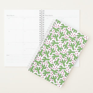 Agenda Padrão Ilustrado De Cactus E Flores Rosa