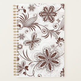 Agenda Padrão Incolor Floral