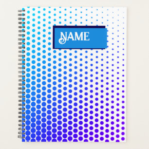 Agenda padrão listrado pontilhado azul e roxo