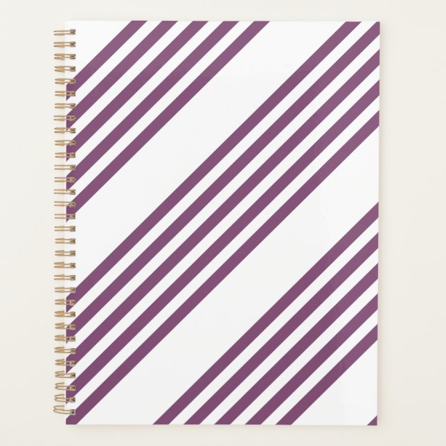 Agenda Padrão Mauve roxo e branco de cinco faixas (Frente)