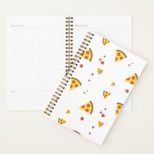 Agenda Padrão Minimalista de Pizza de Pepperoni Retro Div