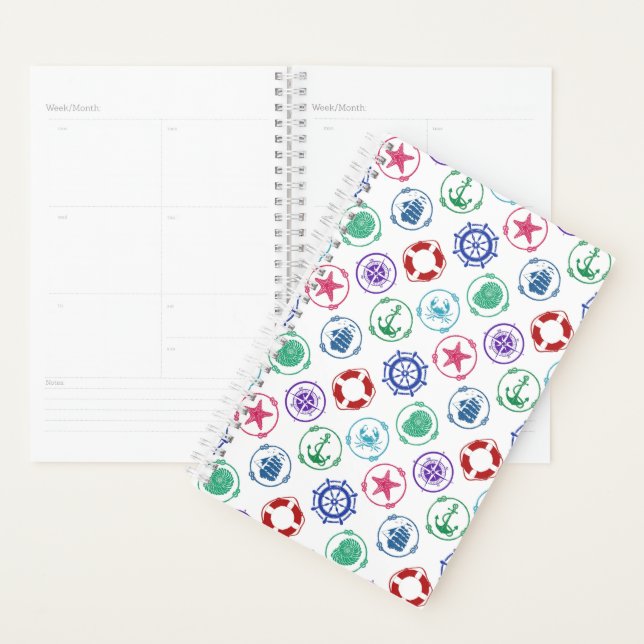 Agenda Padrão náutico colorido (Exibição)